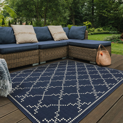 Oriental Weavers Marina  Navy Ivory Moroccan