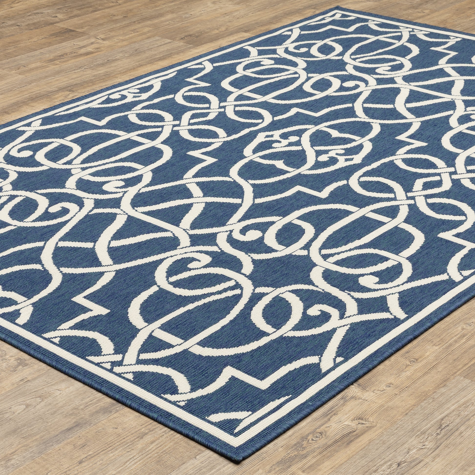 Oriental Weavers Meridian  Navy Ivory Moroccan