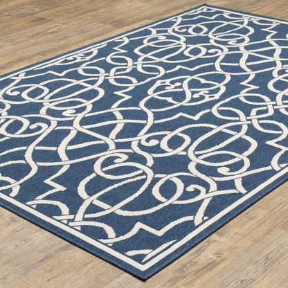 Oriental Weavers Meridian  Navy Ivory Moroccan