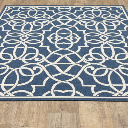 Oriental Weavers Meridian  Navy Ivory Moroccan