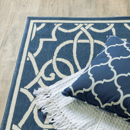 Oriental Weavers Meridian  Navy Ivory Moroccan