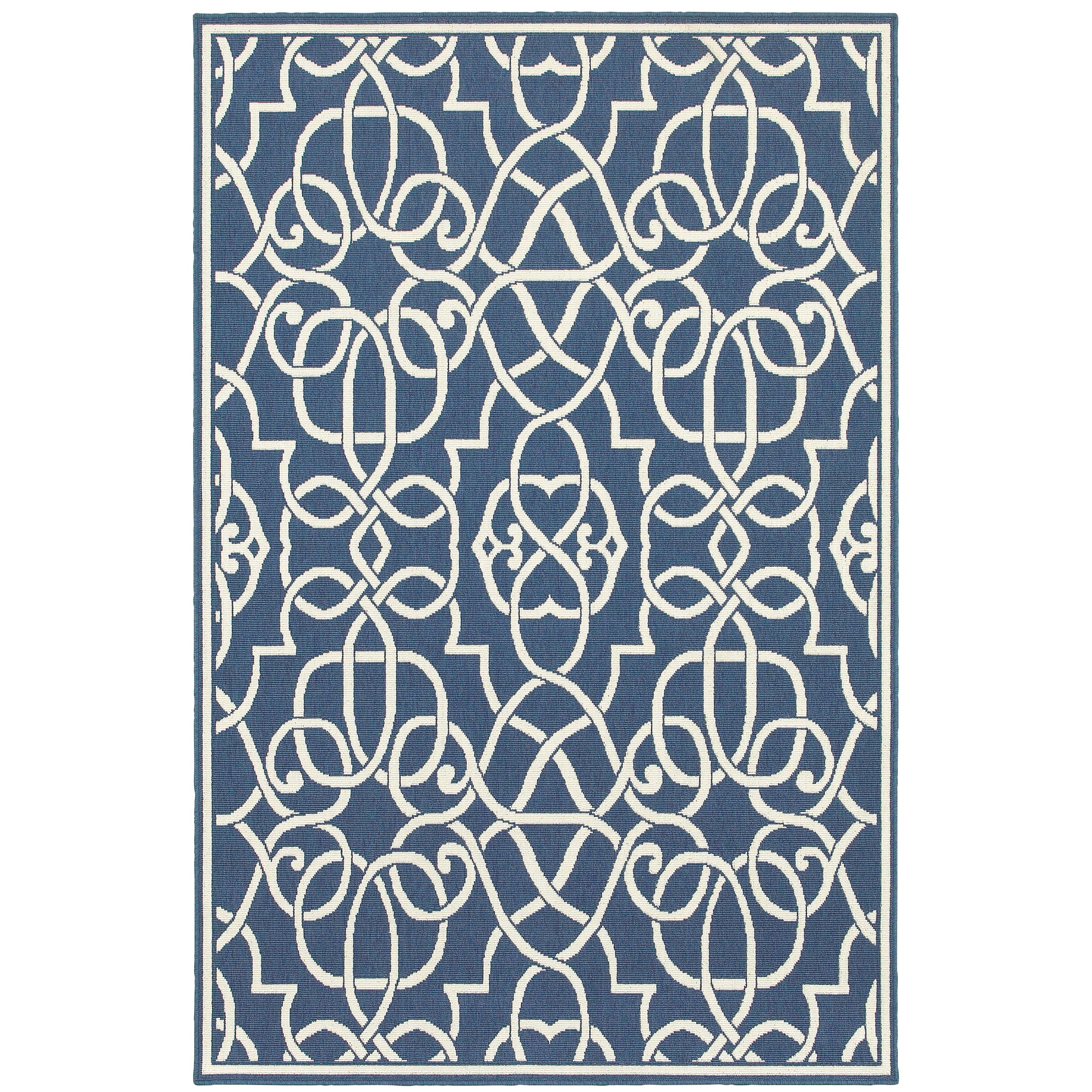 Oriental Weavers Meridian  Navy Ivory Moroccan