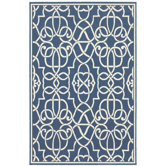 Oriental Weavers Meridian  Navy Ivory Moroccan