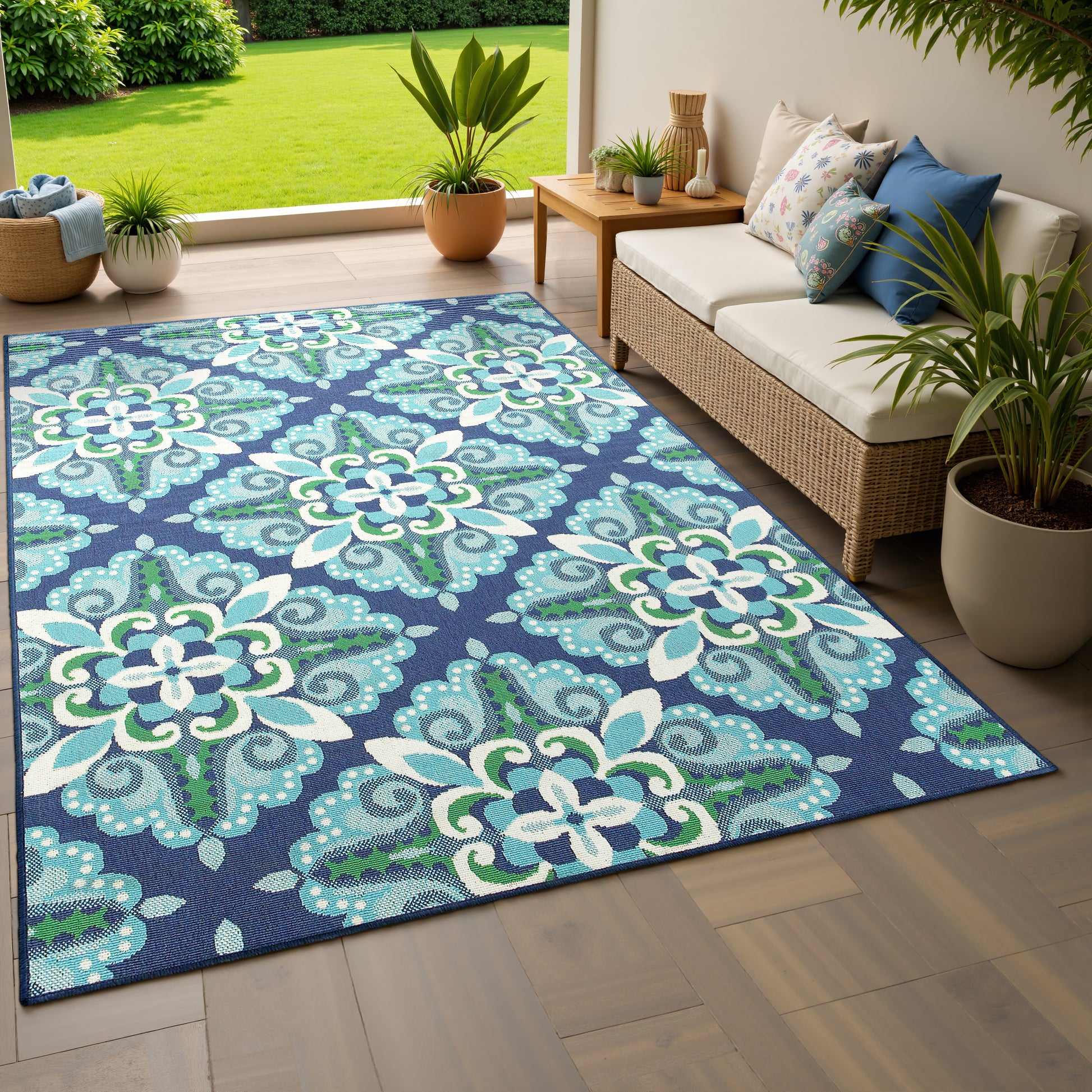 Oriental Weavers Meridian  Blue Green Moroccan
