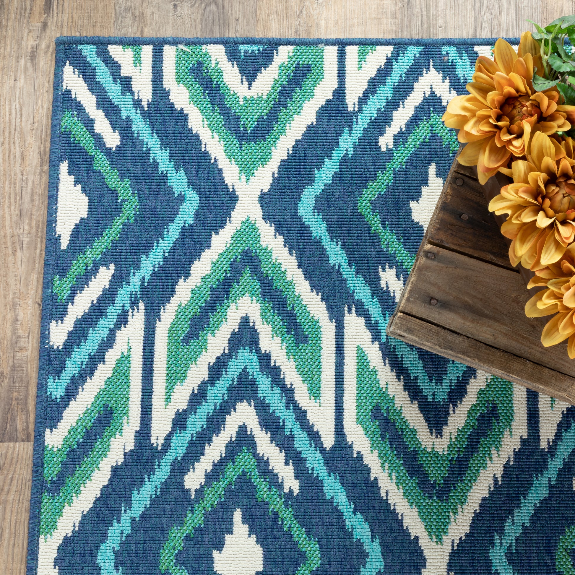 Oriental Weavers Meridian  Navy Green Bohemian