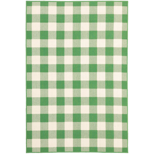 Oriental Weavers Meridian  Green Ivory Farmhouse