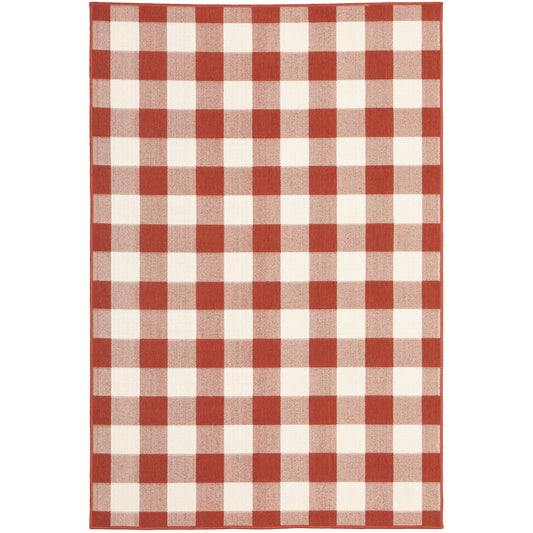 Oriental Weavers Meridian  Red Ivory Farmhouse