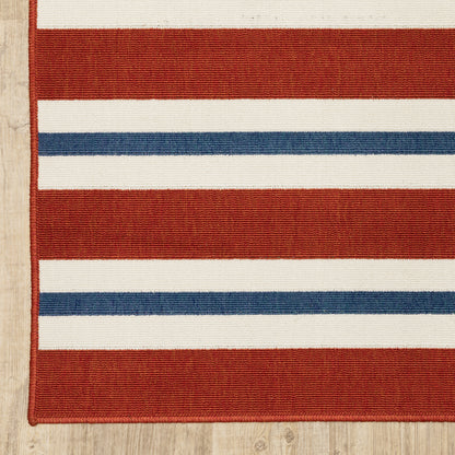 Oriental Weavers Meridian  Red Blue Nautical & Coastal