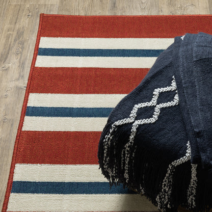 Oriental Weavers Meridian  Red Blue Nautical & Coastal