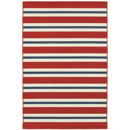 Oriental Weavers Meridian  Red Blue Nautical & Coastal