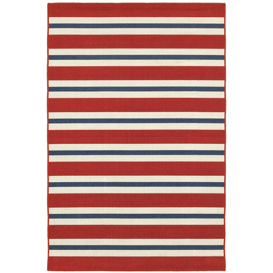 Oriental Weavers Meridian  Red Blue Nautical & Coastal