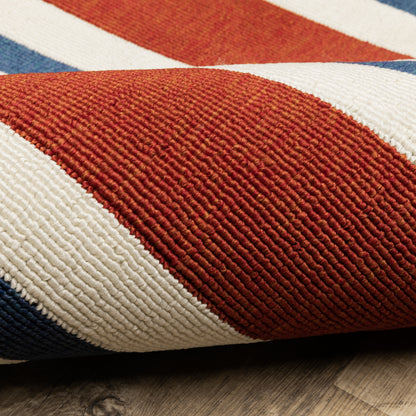 Oriental Weavers Meridian  Red Blue Nautical & Coastal