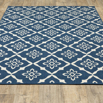 Oriental Weavers Meridian  Navy Ivory Moroccan
