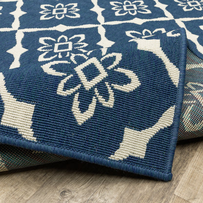 Oriental Weavers Meridian  Navy Ivory Moroccan