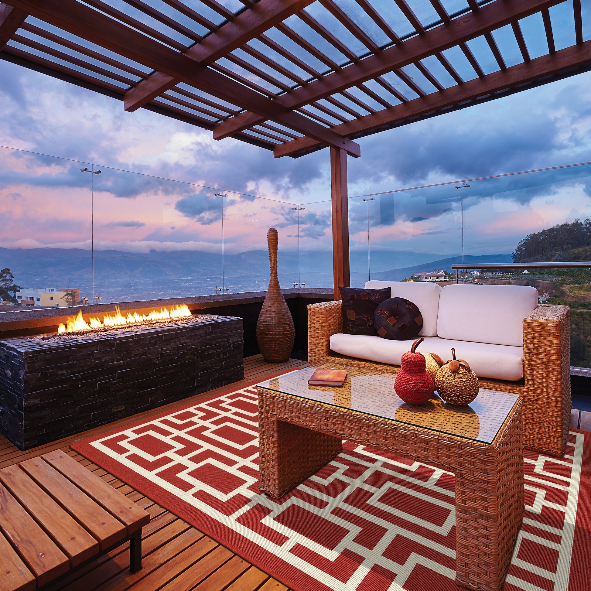 Oriental Weavers Meridian  Red Ivory Moroccan