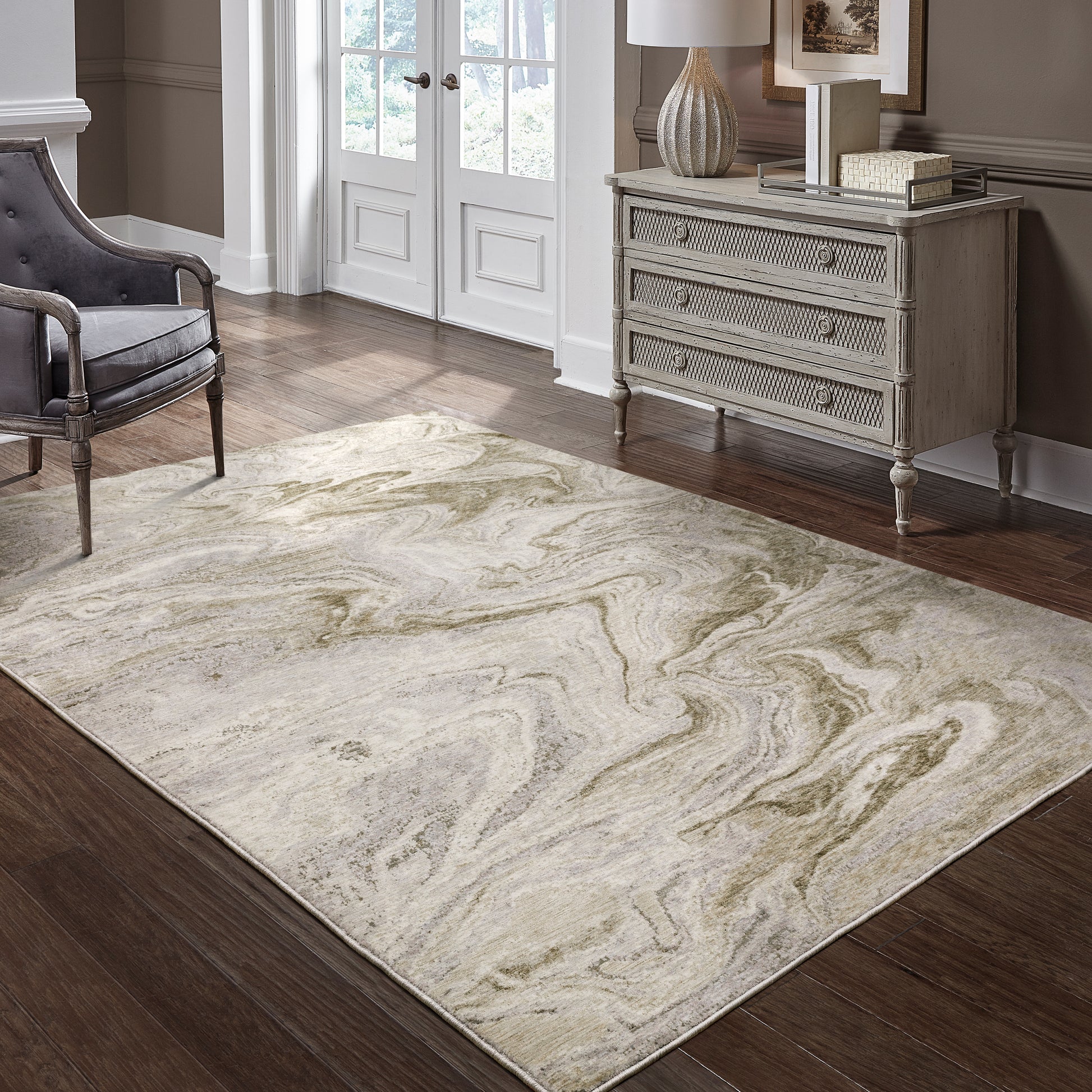 Oriental Weavers Nebulous  Ivory Tan Modern & Contemporary