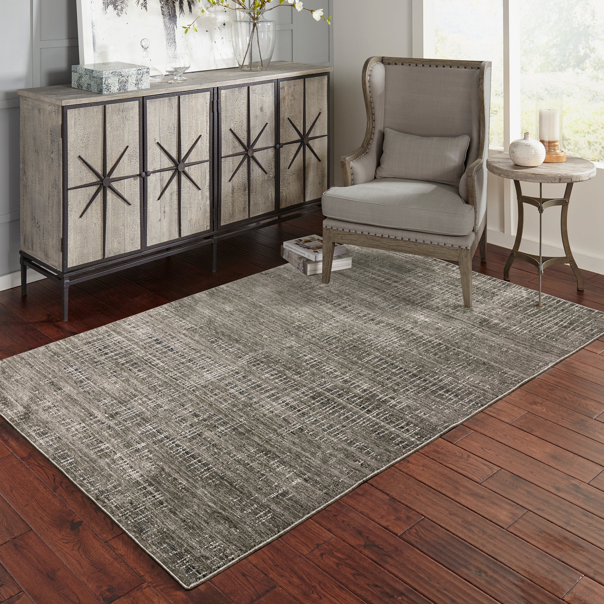 Oriental Weavers Nebulous  Charcoal Grey Modern & Contemporary