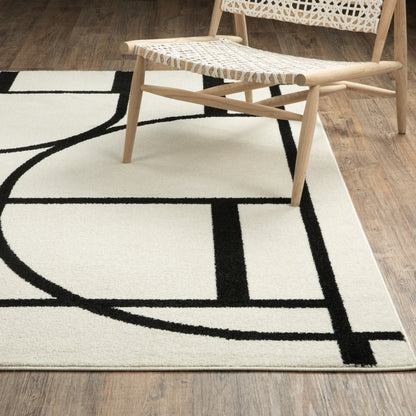 Oriental Weavers Quinn  Ivory Black Modern