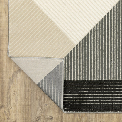 Oriental Weavers Raylan  Ivory Black Modern & Contemporary