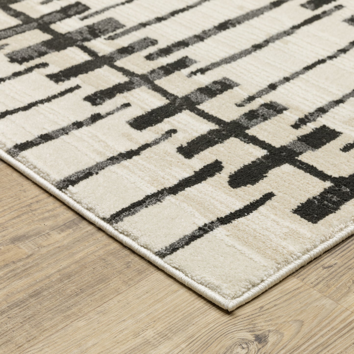 Oriental Weavers Raylan  Ivory Black Modern & Contemporary