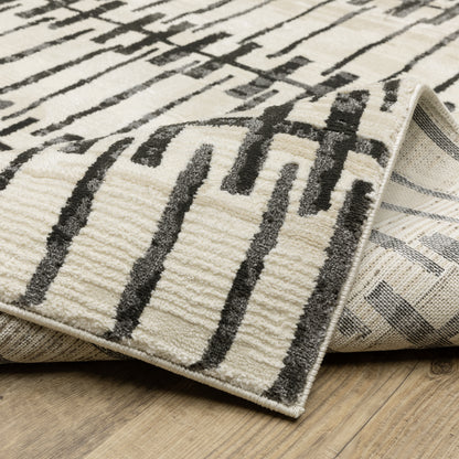 Oriental Weavers Raylan  Ivory Black Modern & Contemporary