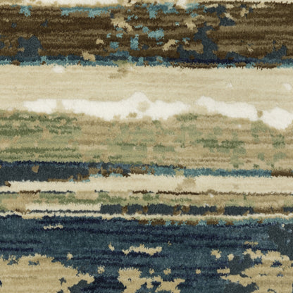 Oriental Weavers Reed  Beige Blue Modern & Contemporary