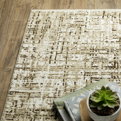 Oriental Weavers Reed  Ivory Brown Modern & Contemporary