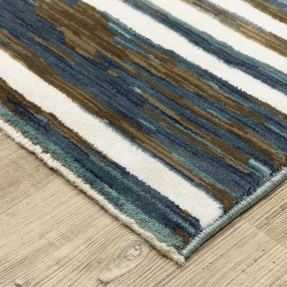 Oriental Weavers Reed  Ivory Blue Modern & Contemporary