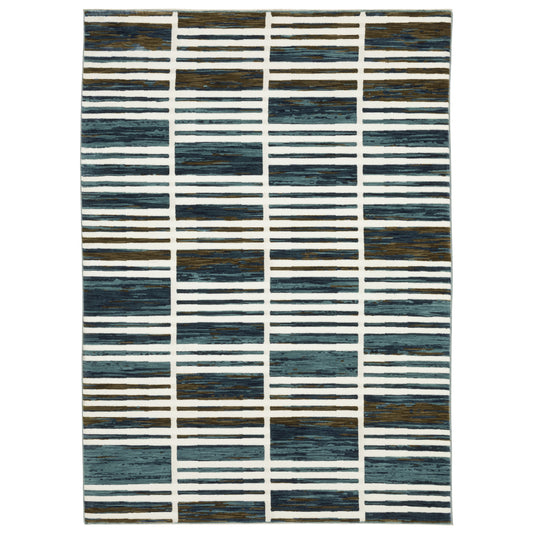 Oriental Weavers Reed  Ivory Blue Modern & Contemporary