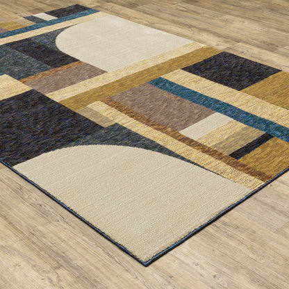 Oriental Weavers Strada  Gold Blue Modern & Contemporary