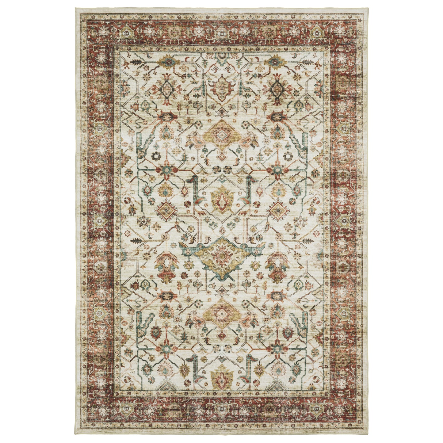 Oriental Weavers Sumter  Ivory Red Traditional