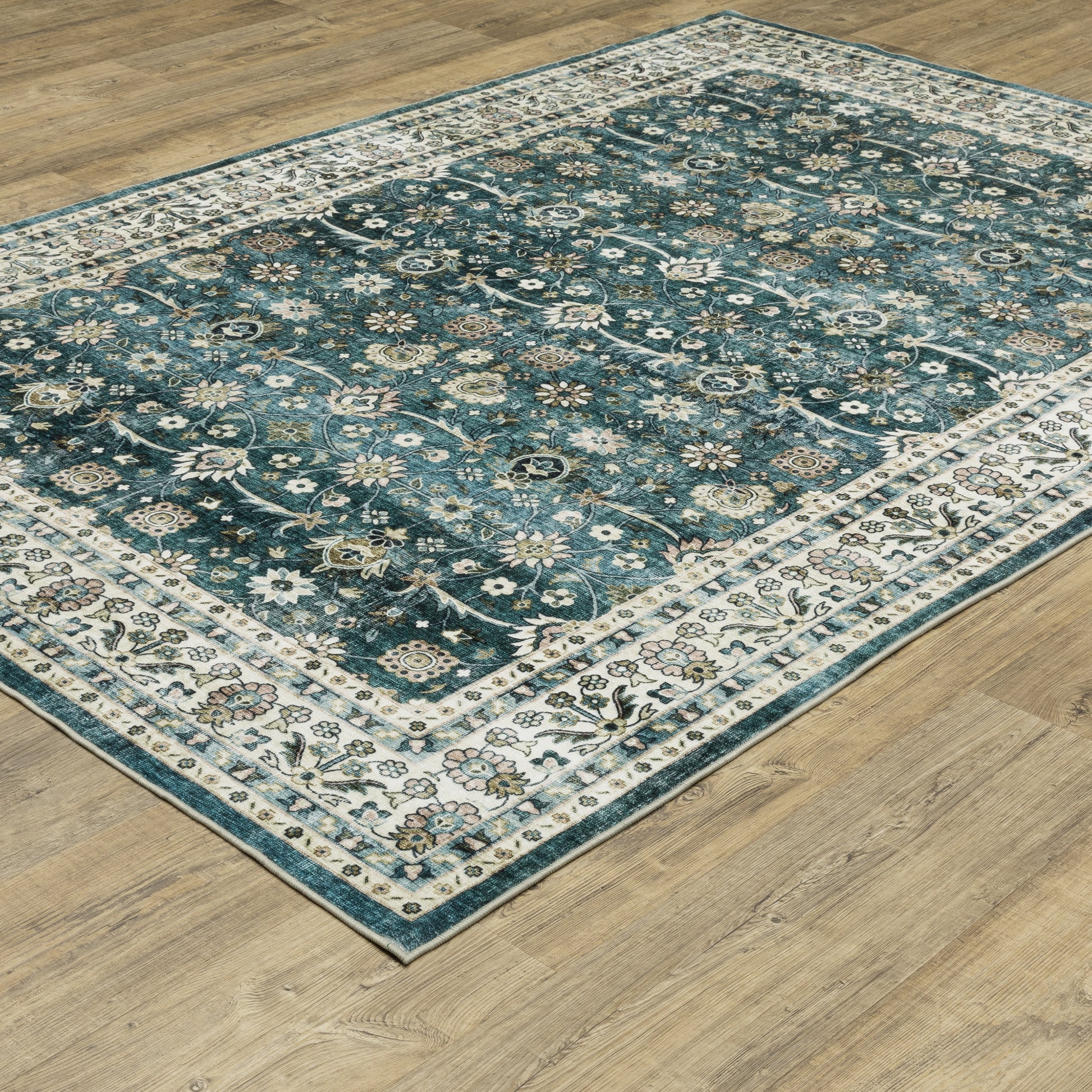 Oriental Weavers Sumter  Teal Ivory Traditional