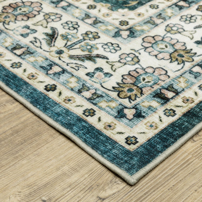 Oriental Weavers Sumter  Teal Ivory Traditional