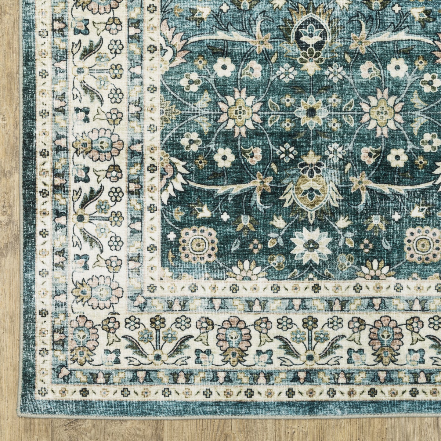 Oriental Weavers Sumter  Teal Ivory Traditional