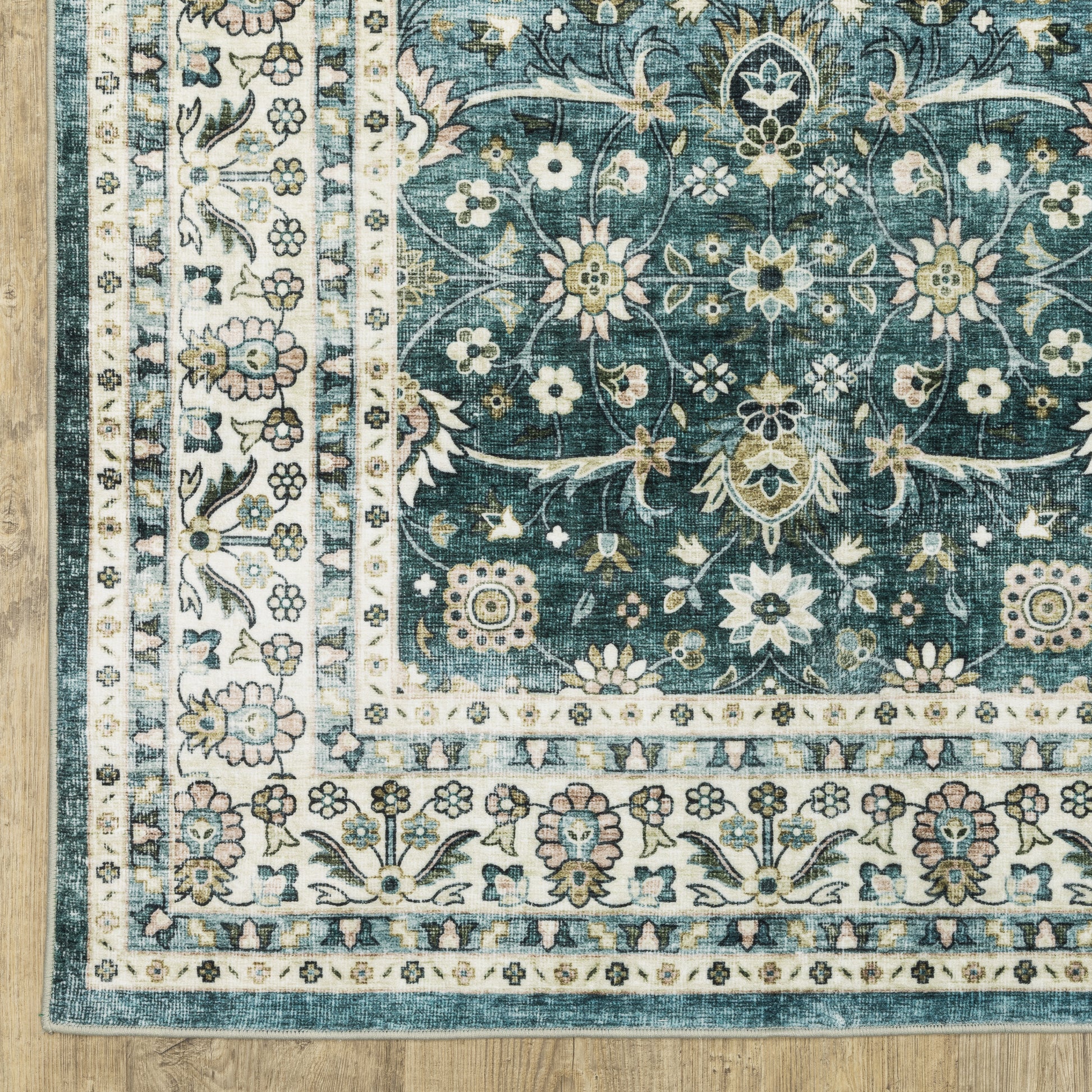 Oriental Weavers Sumter  Teal Ivory Traditional