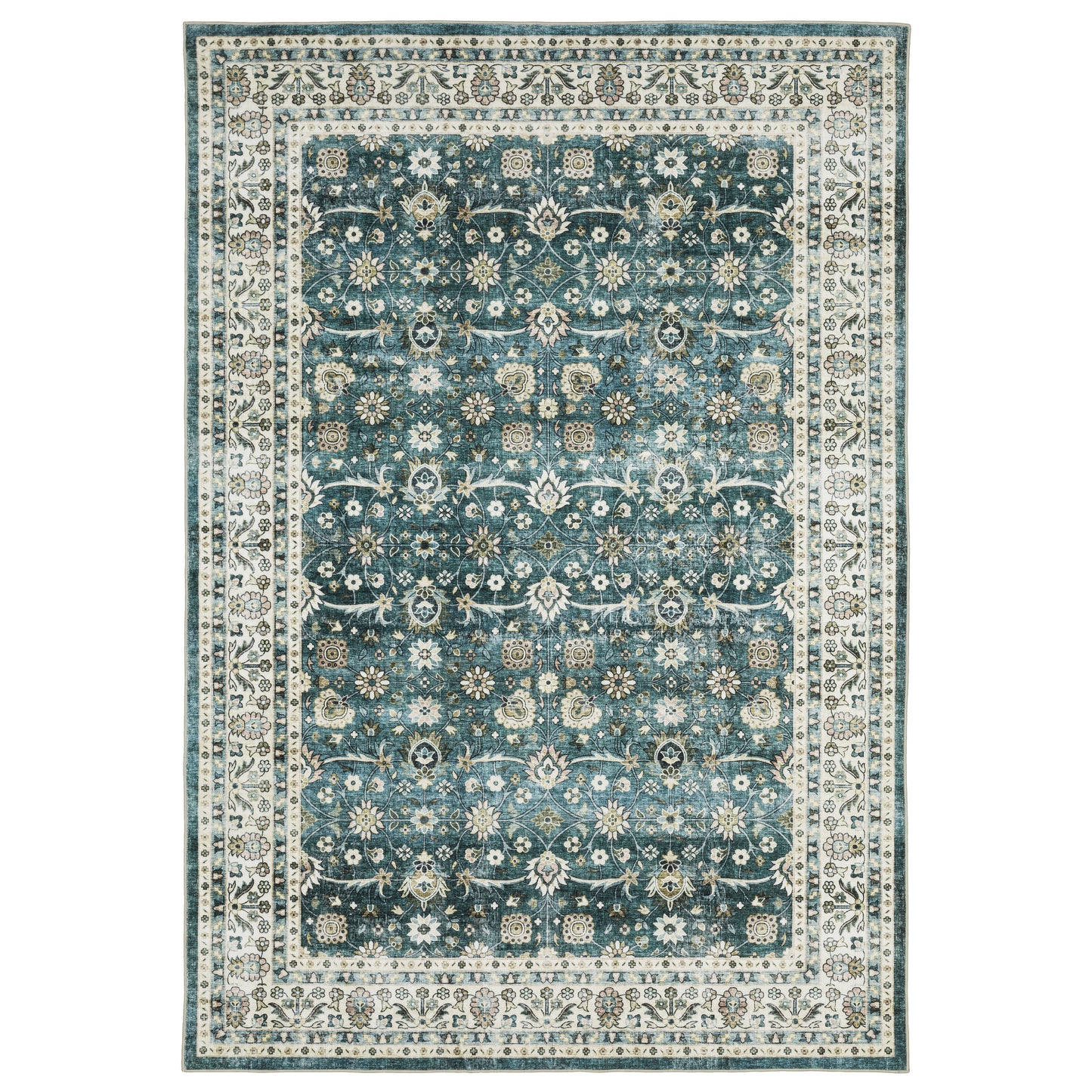 Oriental Weavers Sumter  Teal Ivory Traditional