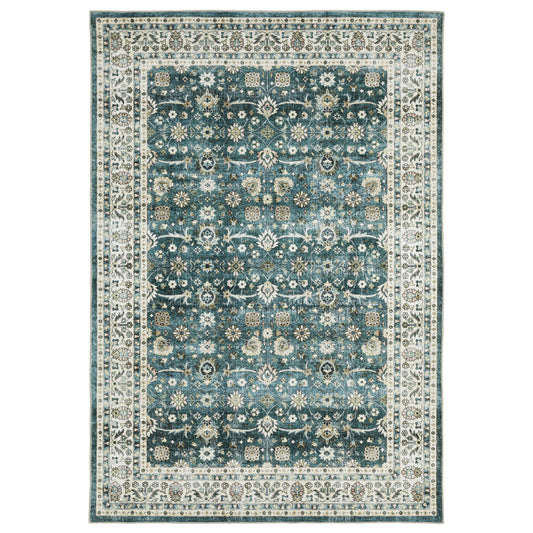 Oriental Weavers Sumter  Teal Ivory Traditional