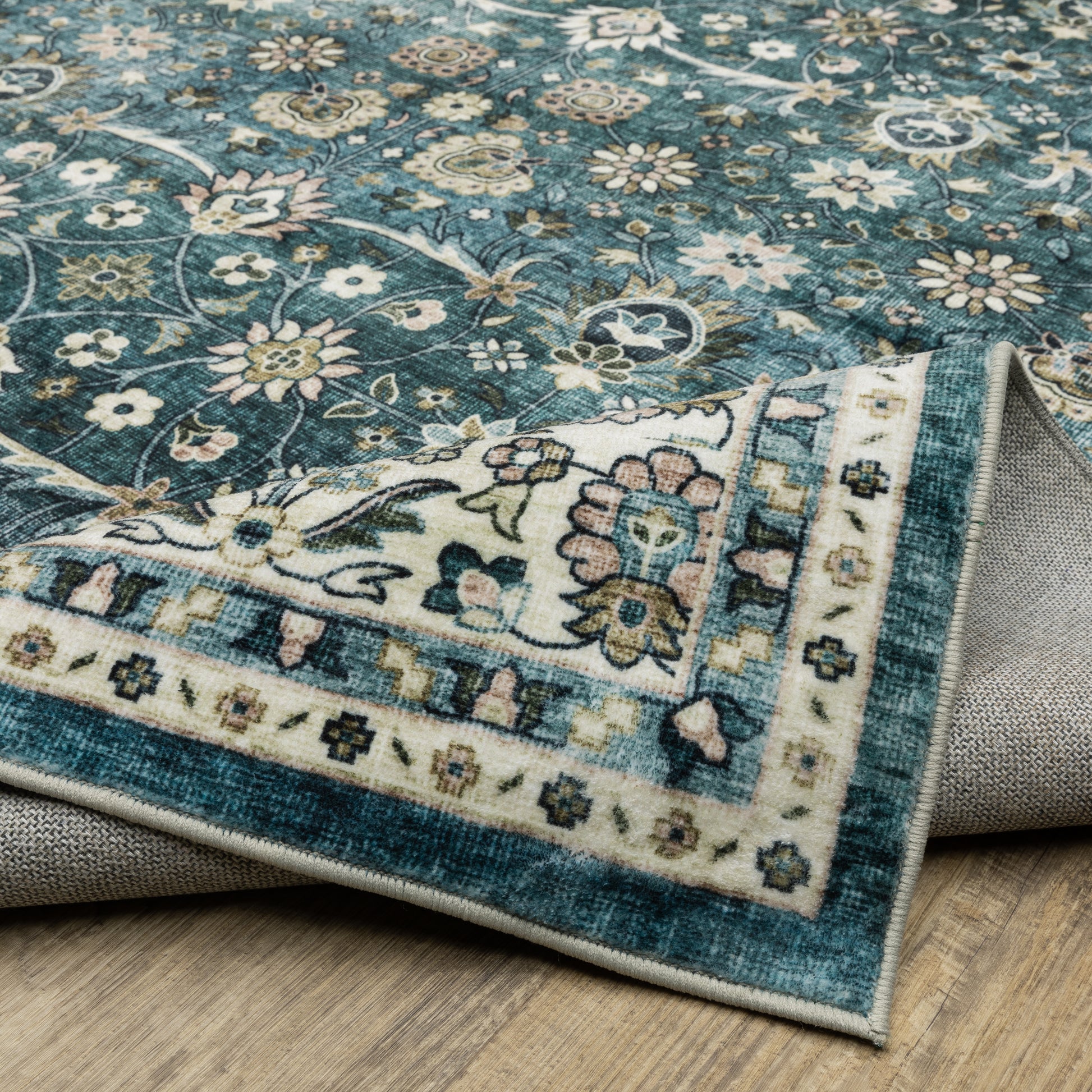 Oriental Weavers Sumter  Teal Ivory Traditional
