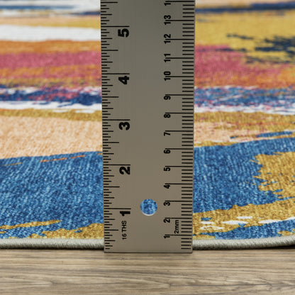 Oriental Weavers Sumter  Blue Gold Modern & Contemporary