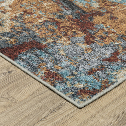 Oriental Weavers Sumter  Blue Rust Modern & Contemporary