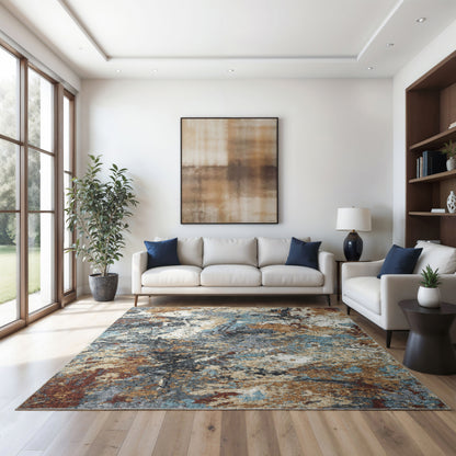 Oriental Weavers Sumter  Blue Rust Modern & Contemporary