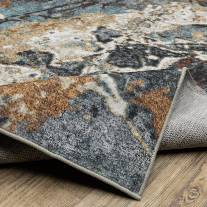 Oriental Weavers Sumter  Blue Rust Modern & Contemporary