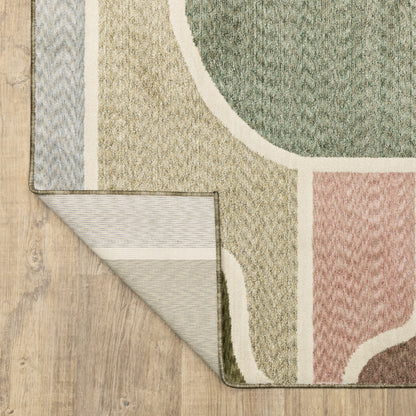 Oriental Weavers Tisdell  Green Multi Mid-Century Modern