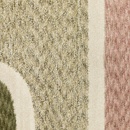 Oriental Weavers Tisdell  Green Multi Mid-Century Modern