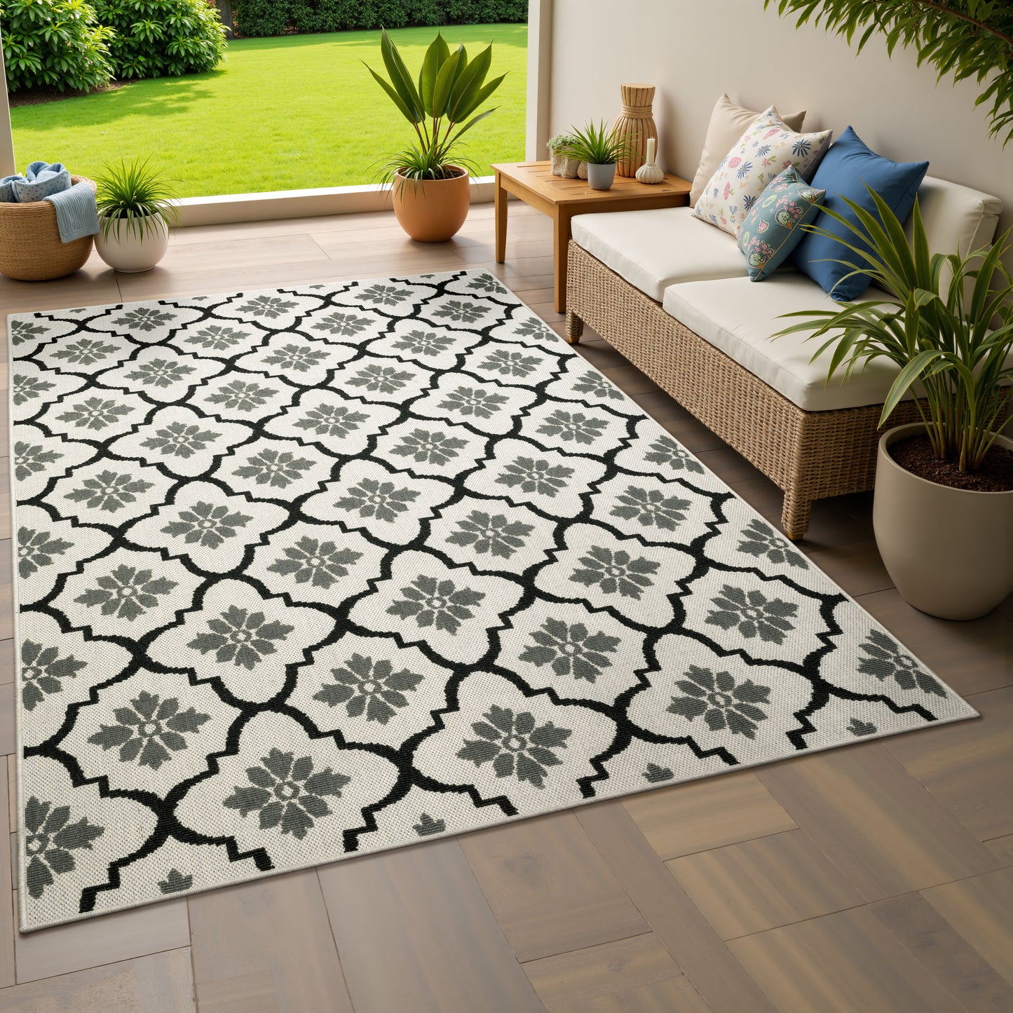 Oriental Weavers Torrey  Light Grey Black Moroccan