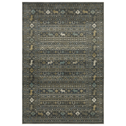 Oriental Weavers Venice  Blue Gold Southwestern/Lodge
