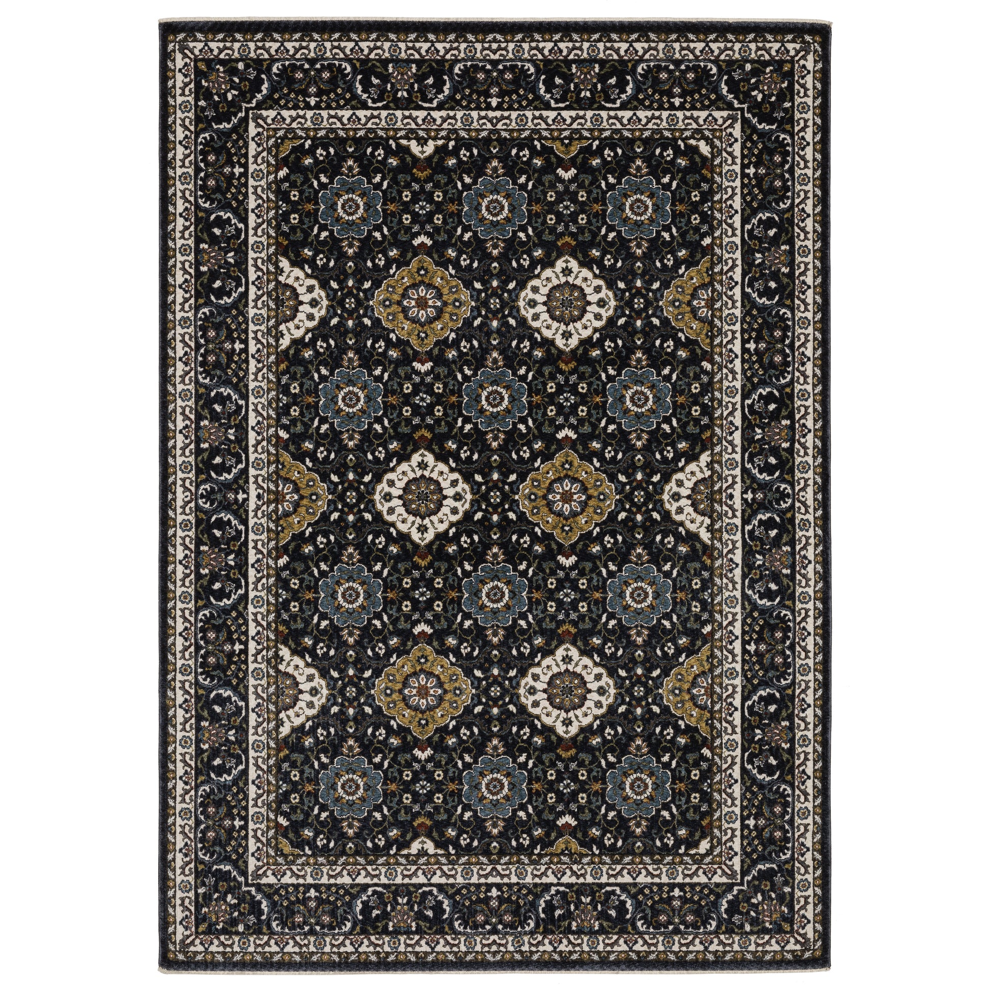 Oriental Weavers Vivian  Navy Gold Traditional
