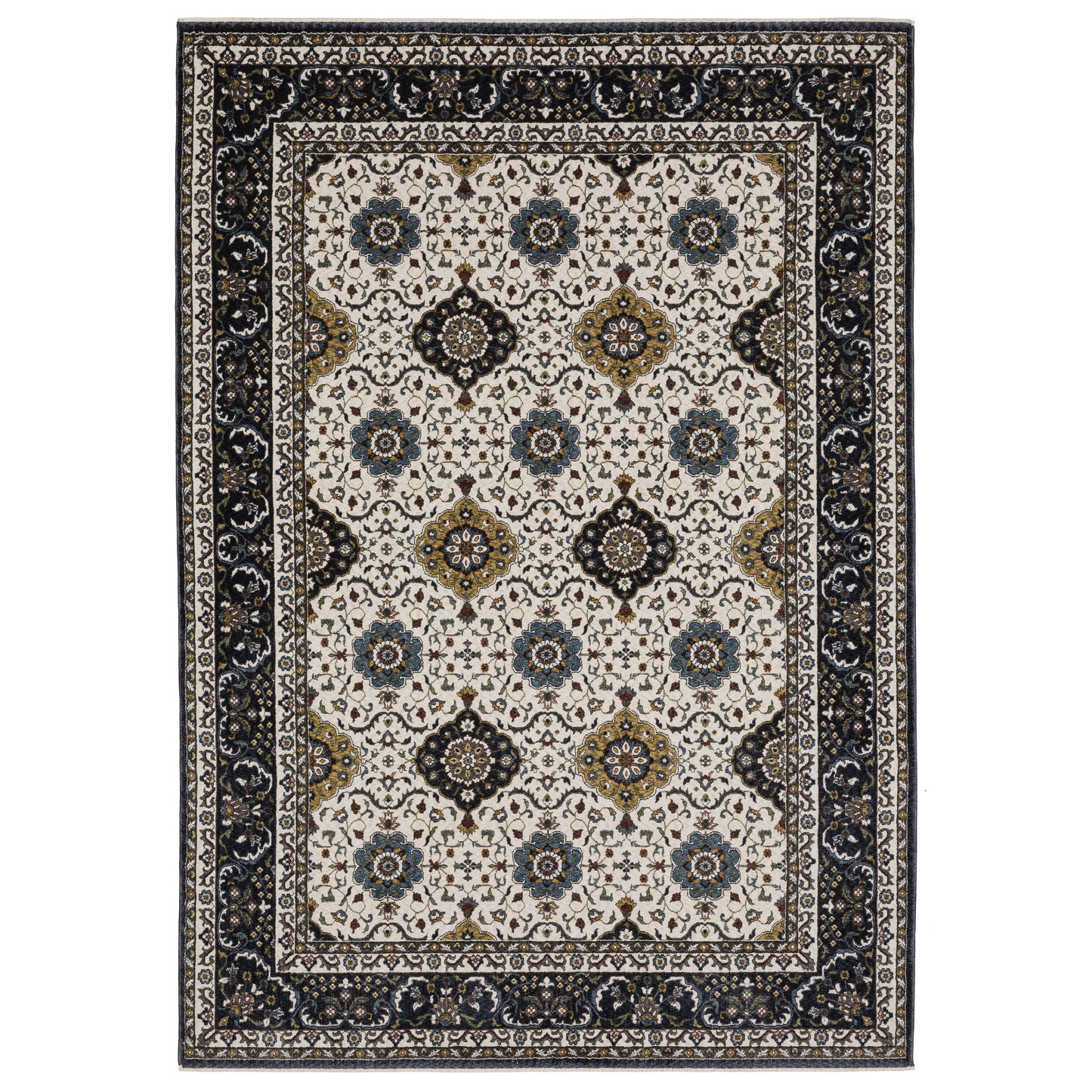 Oriental Weavers Vivian  Ivory Navy Traditional