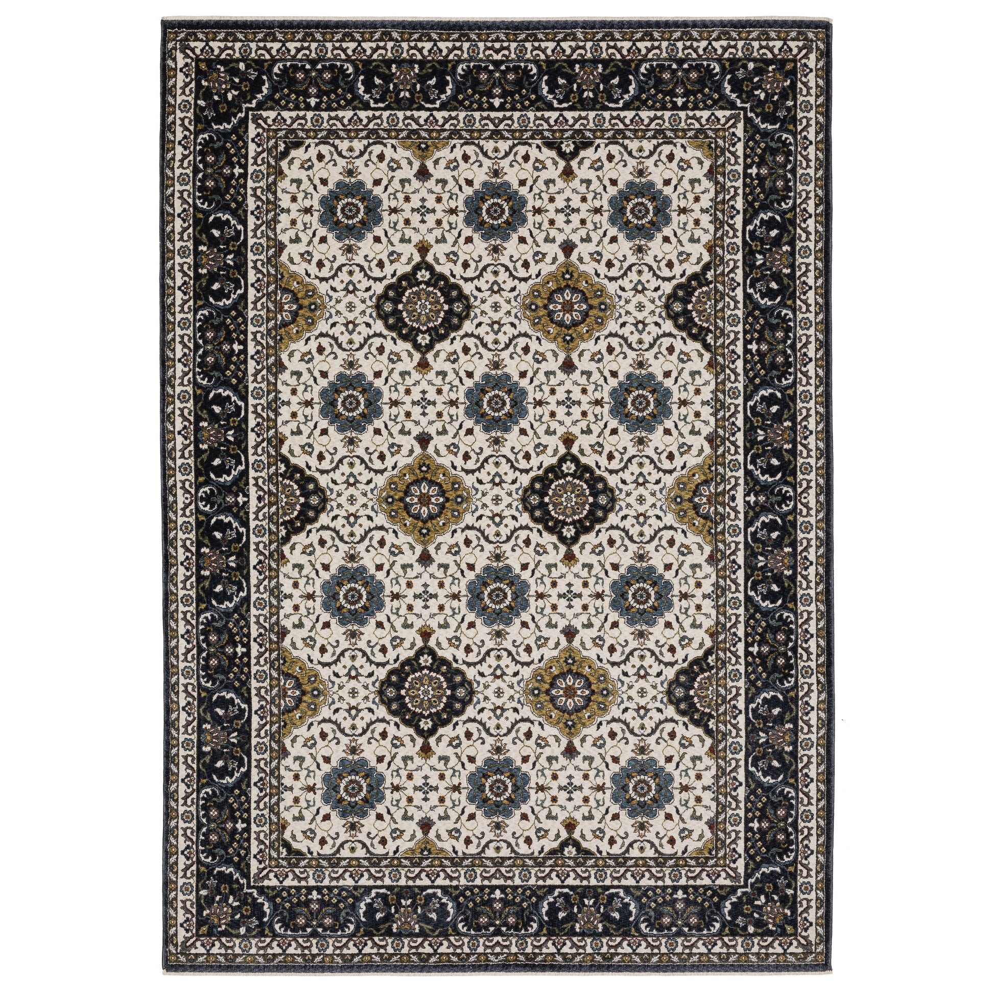 Oriental Weavers Vivian  Ivory Navy Traditional