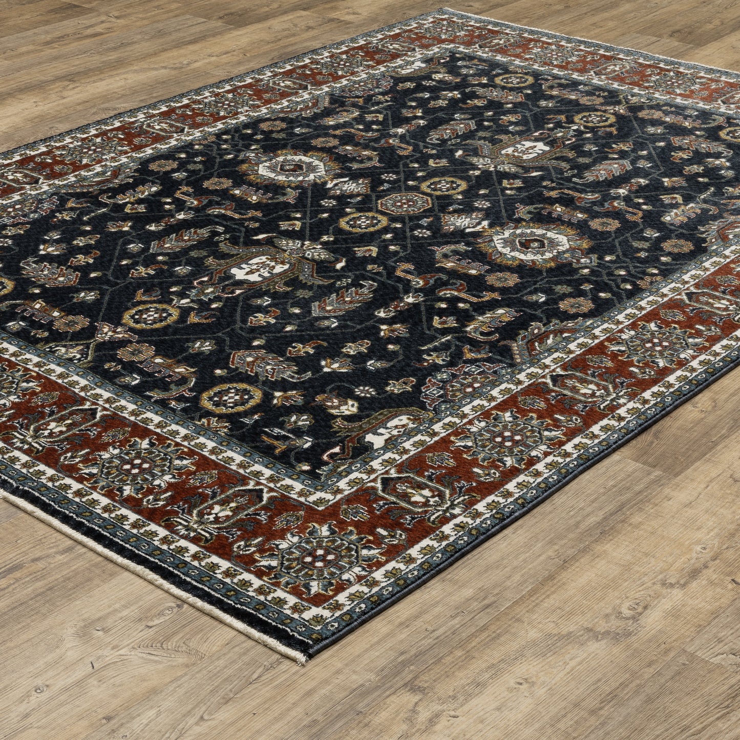Oriental Weavers Vivian  Navy Rust Traditional